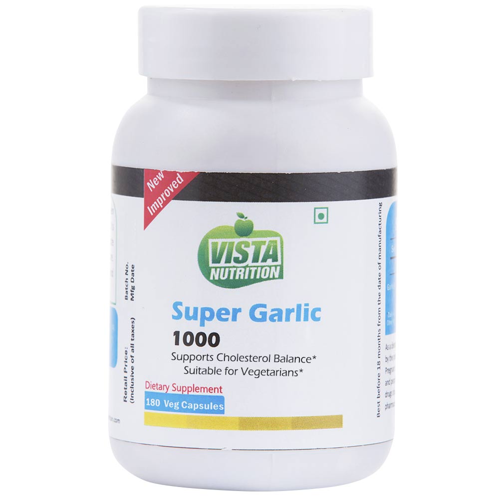 Vista Nutrition Super Garlic 1000,  180 veggie capsule(s) 