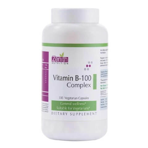 Zenith Nutrition Vitamin B-100 Complex, 300 capsules Unflavoured