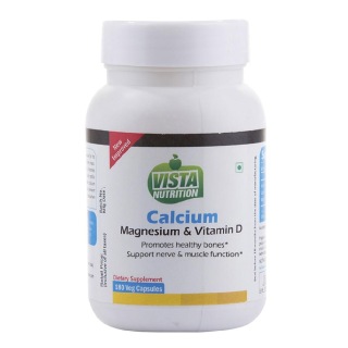 Vista Nutrition Calcium + Magnesium + Vitamin D, 180 capsules Unflavoured