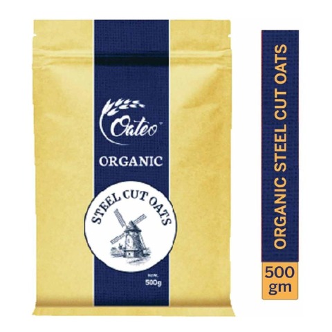 1 - Oateo Organic Steel Cut Oats, 500 g Unflavoured