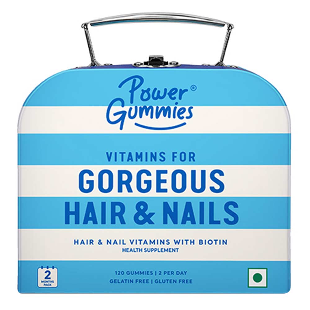 Power Gummies Hair Vitamins with Biotin,  120 gummies  Natural Fruity (2 Months Pack) 