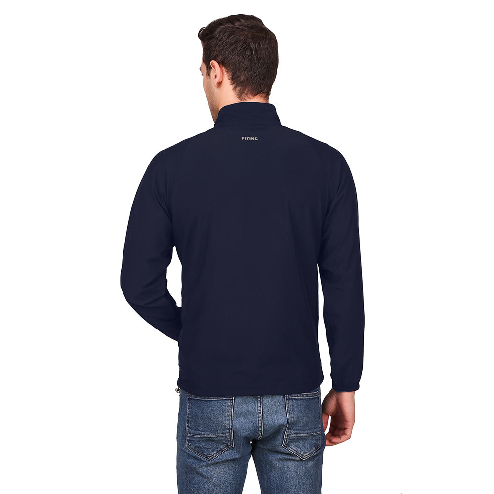 5 - Fitinc NS Jacket for Men & Boys with Two Side Zipper Pockets,  Navy Blue  Medium 