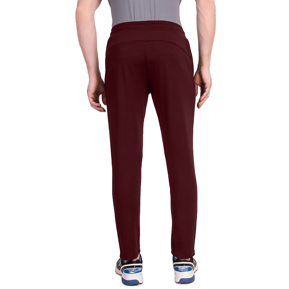 2 - Fitinc Dobby Stretchable Trackpant for Men with Two Zipper Pockets,  Maroon  Small 
