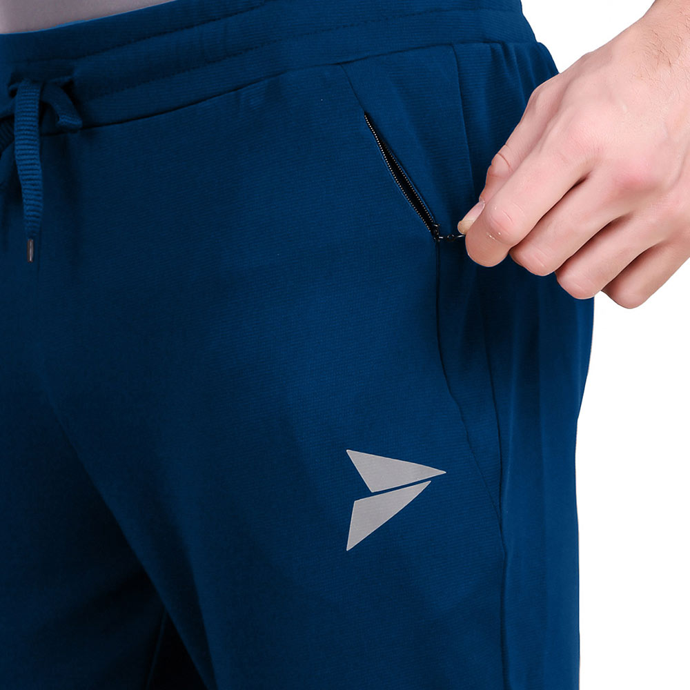 7 - Fitinc Dobby Stretchable Trackpant for Men with Two Zipper Pockets,  Air Force Blue  XL 
