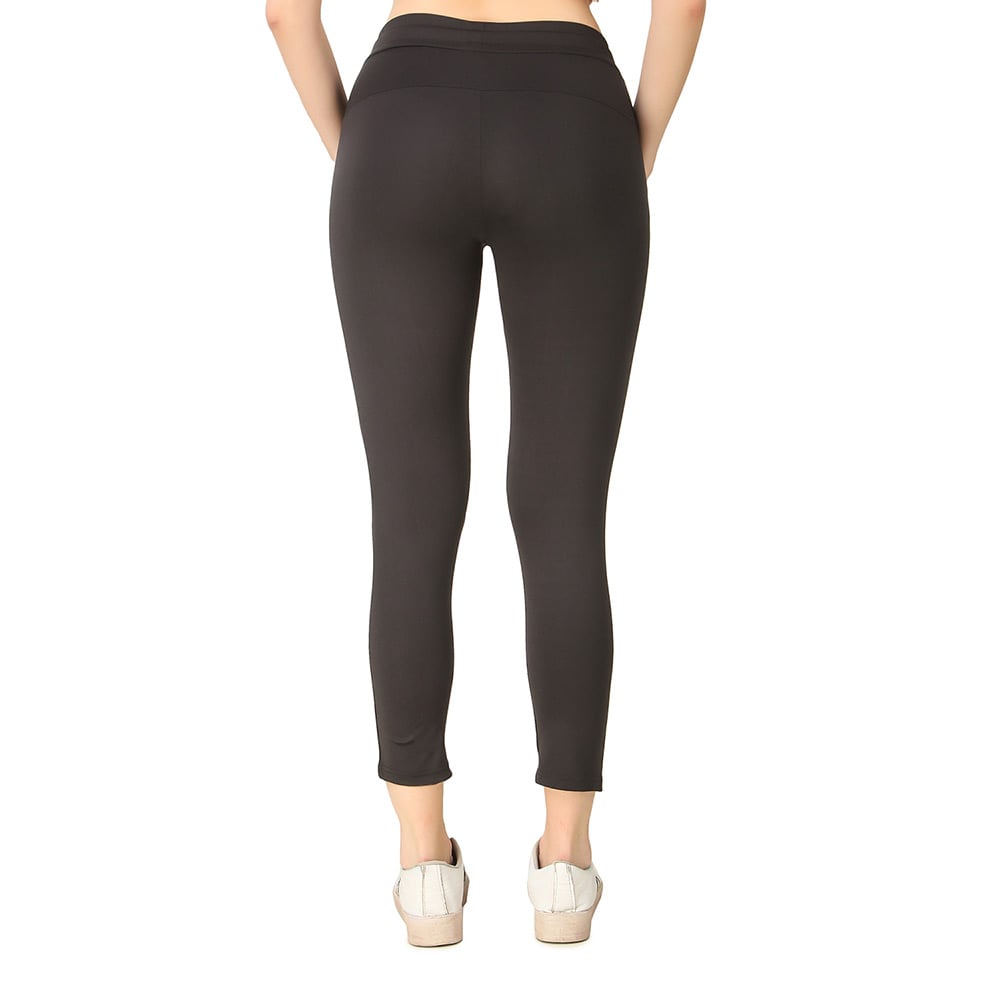 4 - Fitinc Premium Stretchable Trackpant with Zippers Pockets for Women,  Black  Medium 