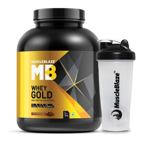 2 - MuscleBlaze Whey Gold with Protein Shaker OP,  4.4 lb  Rich Milk Chocolate 