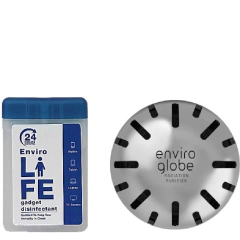 2 - Envirolife Gadget Sanitizer Spray and Enviroglobe Radiation Protection, Fragrance Free 2 Piece(s)/Pack Value Pack of 2 (1 Pocket Pack of Gadget Disinfectant and 1 Pack of Enviroglobe)