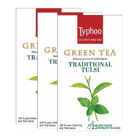 Typhoo Green Tea, 25 Piece(s)/Pack Traditional Tulsi - Pack of 3 Typhoo Green Tea, 25 Piece(s)/Pack Traditional Tulsi - Pack of 3