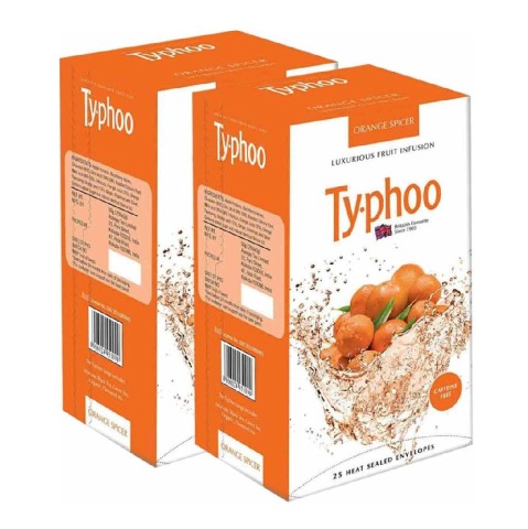 Typhoo Fruit Infusion, Orange Spicer 25 Piece(s)/Pack - Pack of 2 Typhoo Fruit Infusion, Orange Spicer 25 Piece(s)/Pack - Pack of 2
