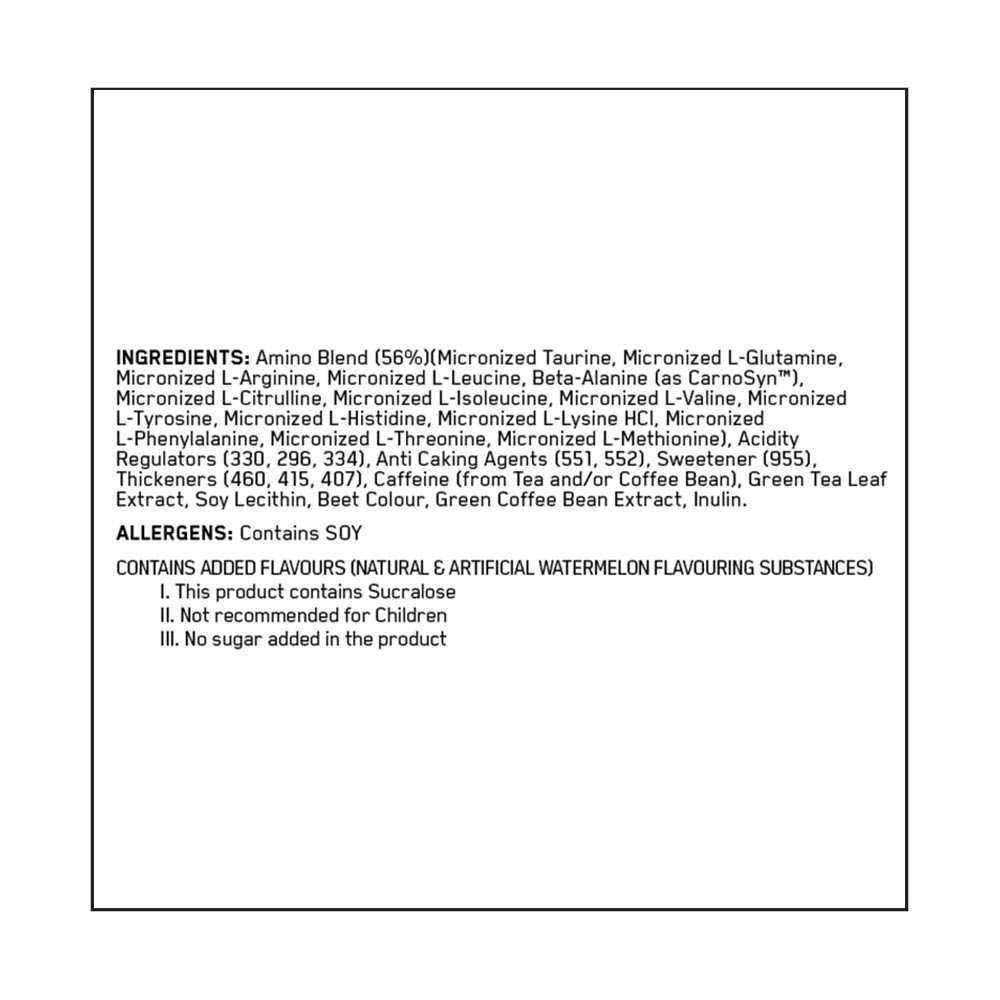 ingredients - ON (Optimum Nutrition) Essential Amino Energy,  0.6 lb  30 Servings  Watermelon 