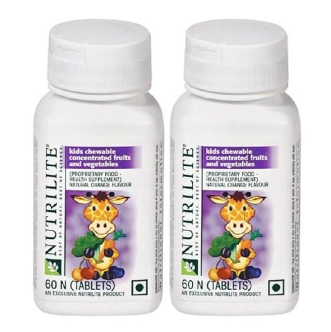 1 - Amway Nutrilite Kids Concentrated Fruit & Vegetable - Pack of 2,  60 chewable tablet(s) 