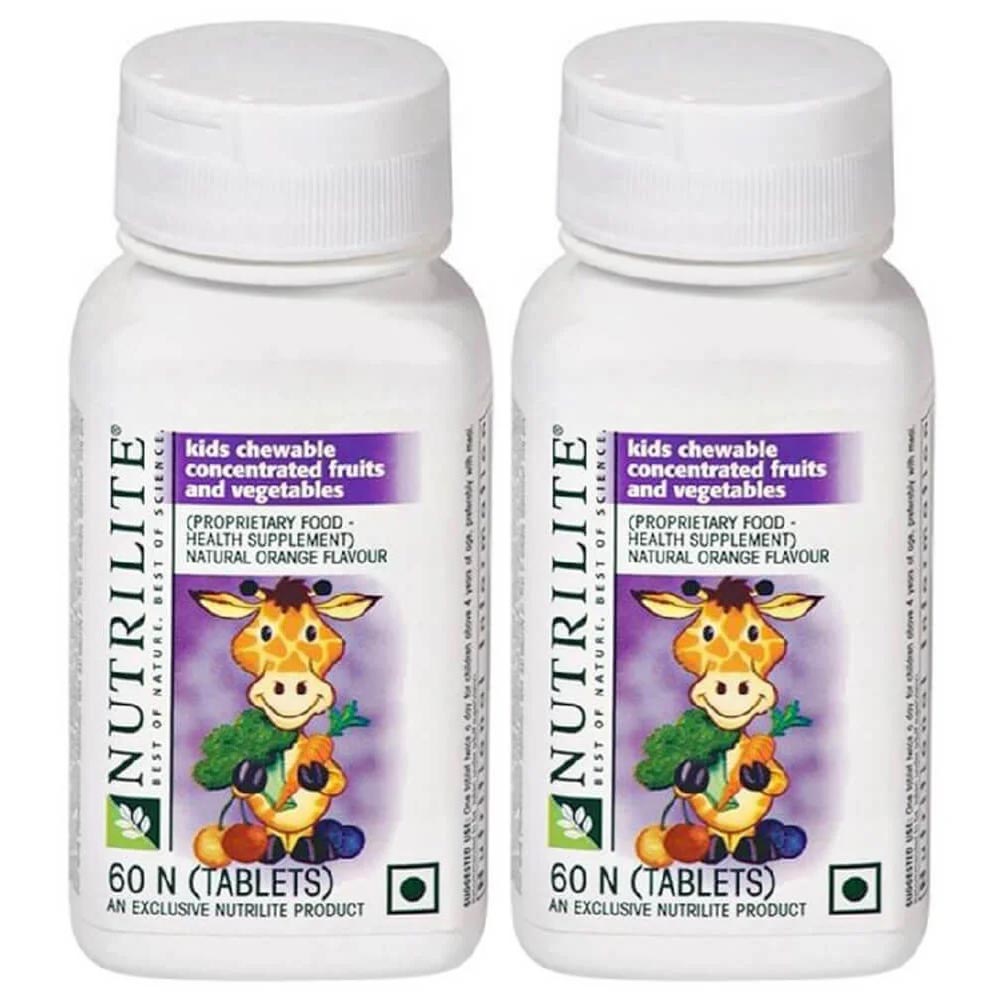 1 - Amway Nutrilite Kids Concentrated Fruit & Vegetable - Pack of 2,  60 chewable tablet(s) 