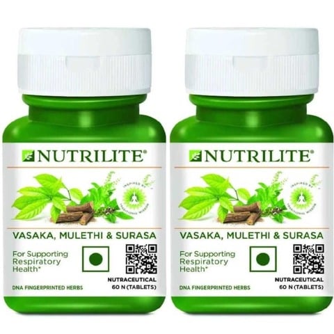 1 - Amway Nutrilite Vasaka Mulethi & Surasa - Pack of 2,  60 tablet(s) 