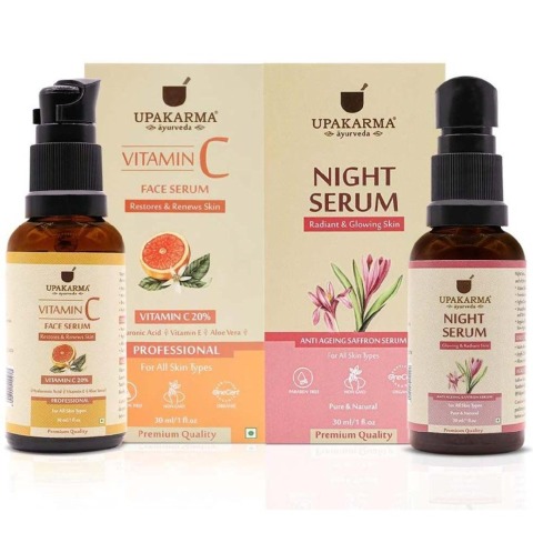 3 - Upakarma Ayurveda Vitamin C Face & Night Serum,  2 Piece(s)/Pack  for All Skin Types 