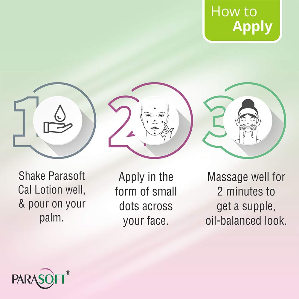6 - Parasoft Cal Body Moisturizing Lotion with Calamine, Aloevera & Rose Oil,  70 ml  for All Skin Type 