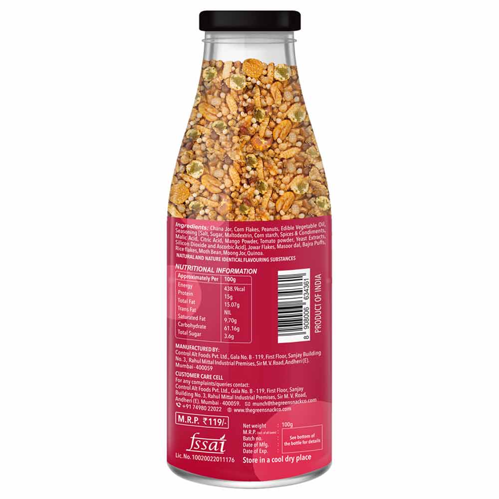 nutritioninfo - The Green Snack Co. Roasted Namkeen - Pack of 4,  Khatta Meetha  100 g 