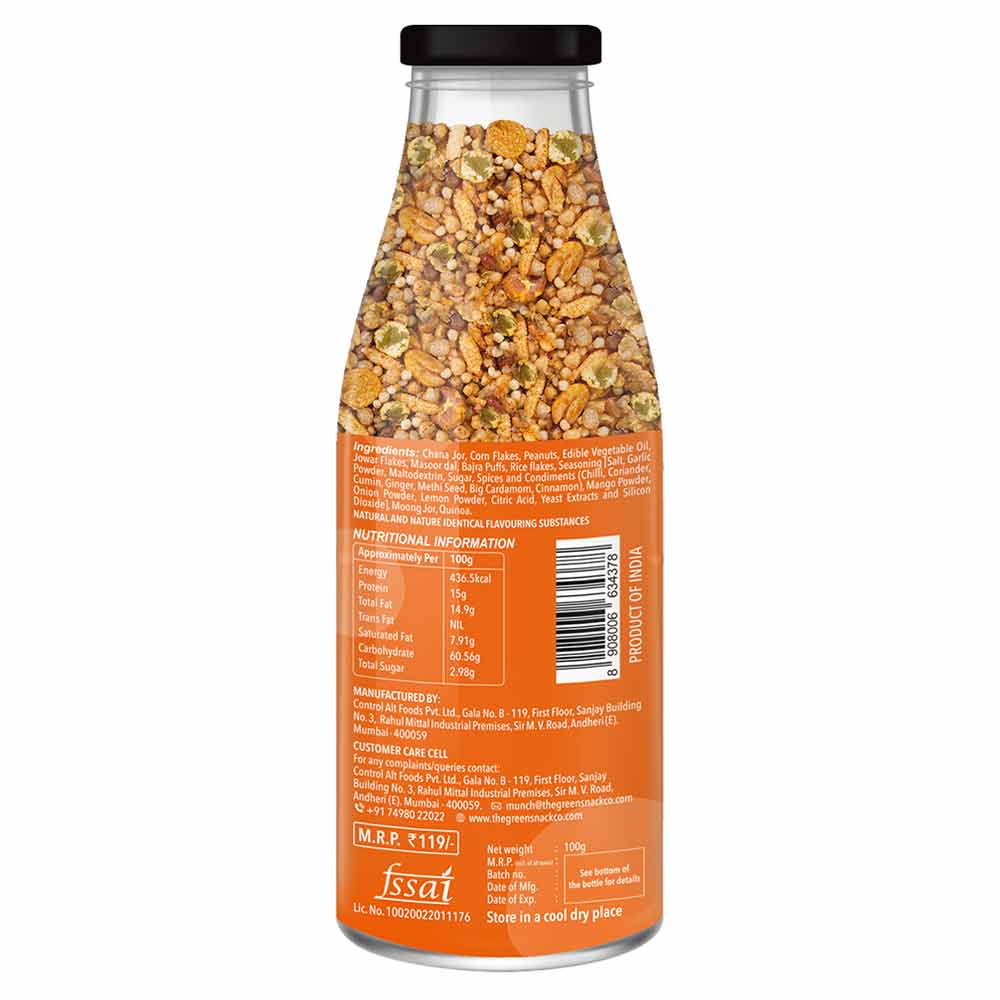 nutritioninfo - The Green Snack Co. Roasted Namkeen - Pack of 4,  Teekha Masala  100 g 