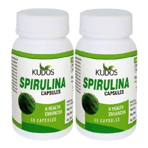 Kudos Ayurveda Spirulina, 60 capsules - Pack of 2 Kudos Ayurveda Spirulina, 60 capsules - Pack of 2