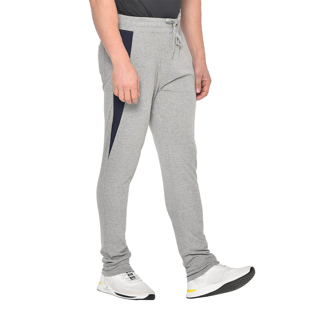 2 - Fitinc Striped Slim Fit Cotton Trackpant for Men,  Grey  Medium 