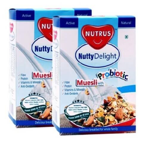 Nutrus Nutty Delight Muesli (Pack of 2), Unflavoured 400 g Nutrus Nutty Delight Muesli (Pack of 2), Unflavoured 400 g