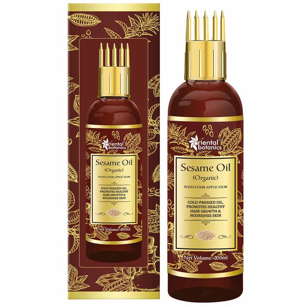2 - Oriental Botanics Sesame Oil with Comb Applicator,  200 ml  for Hair and Skin Care 