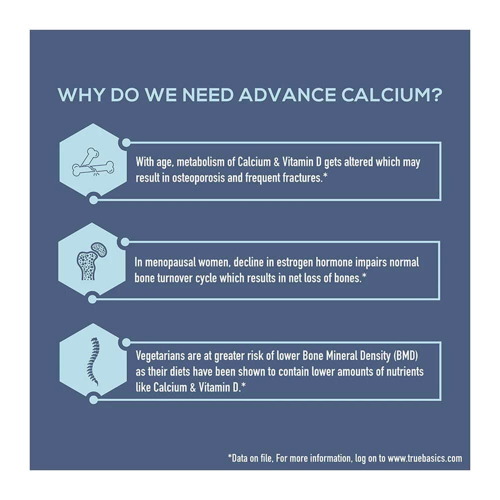 7 - TrueBasics Advance Calcium Vitamin D3 & K2MK7 OP,  90 tablet(s)  Unflavoured 