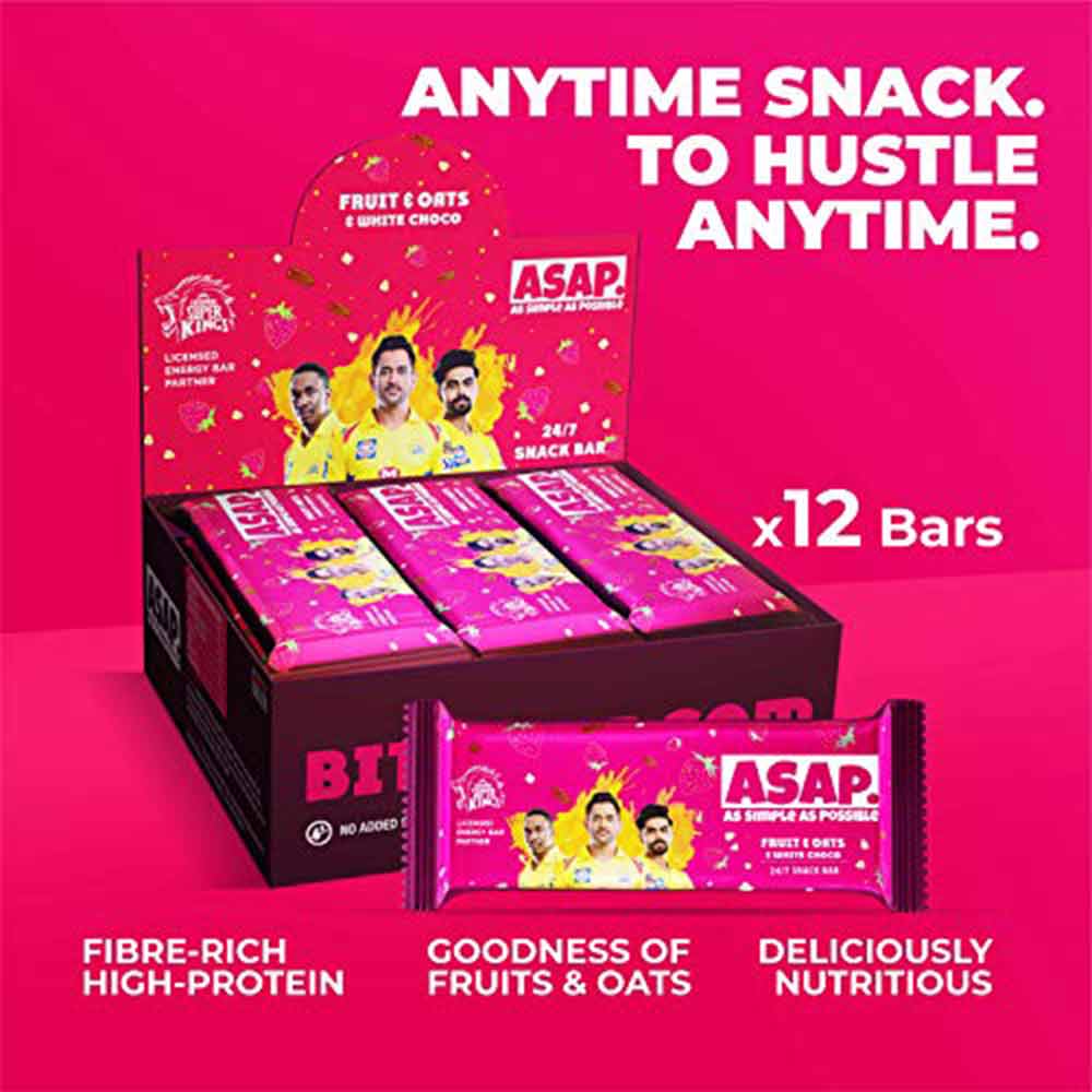 4 - ASAP Limited Edition CSK Healthy Granola Bars,  12 bar(s)  Fruit Oats & White Choco 