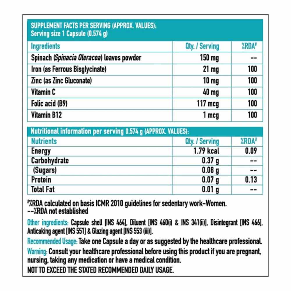 4 - HealthKart Iron + Folic Acid OP,  60 capsules 