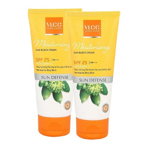 VLCC Moisturising Sun Block Cream SPF 25 - Pack of 2, 100 g Sun Defense VLCC Moisturising Sun Block Cream SPF 25 - Pack of 2, 100 g Sun Defense