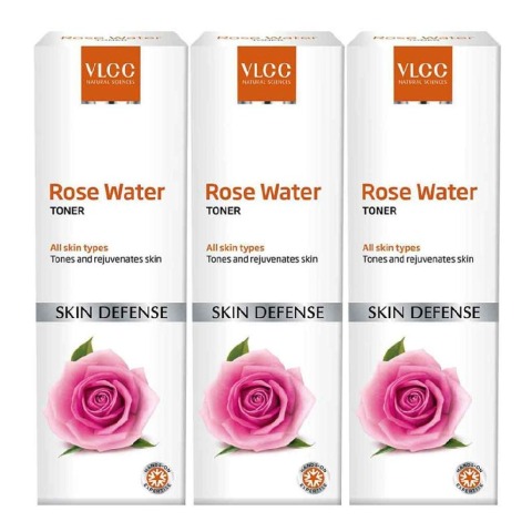 VLCC Rose Water Toner - Pack of 3, 100 ml Skin Defense VLCC Rose Water Toner - Pack of 3, 100 ml Skin Defense