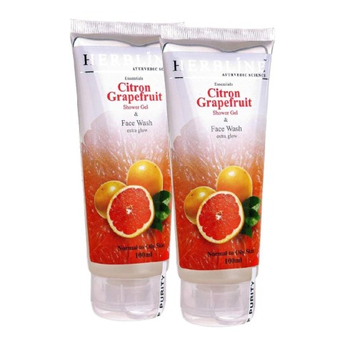 Herbline Citron Grapefruit Shower Gel & Face Wash - Pack of 2, 100 ml Normal to Oily Skin Herbline Citron Grapefruit Shower Gel & Face Wash - Pack of 2, 100 ml Normal to Oily Skin