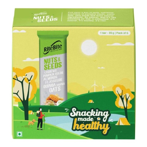 1 - RiteBite Nutrition Bar,  6 bar(s)  Nuts & Seeds 
