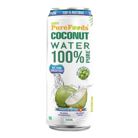 1 - PureFoods 100% Pure Tender Coconut Water,  Natural  320 ml 