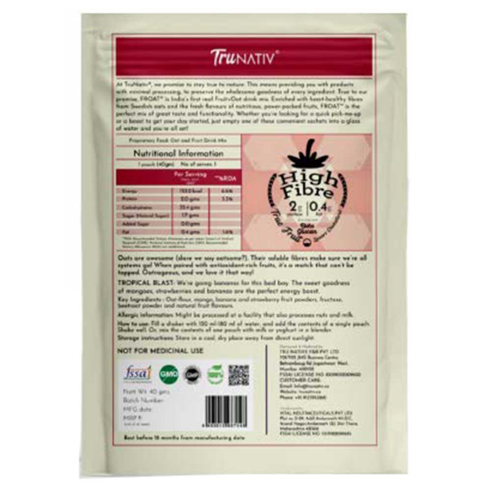 2 - TruNativ Froat Fruit+Oat Infusion,  Tropical Blast  120 g 