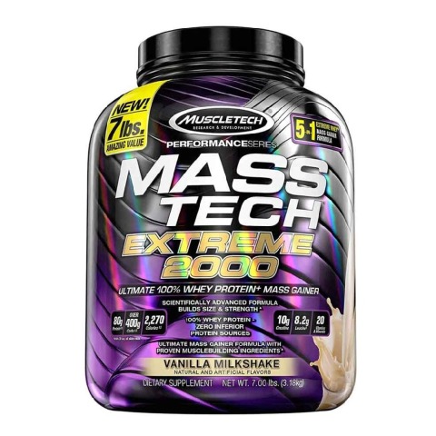 1 - MuscleTech Mass Tech Extreme 2000,  7 lb  Vanilla Milkshake 