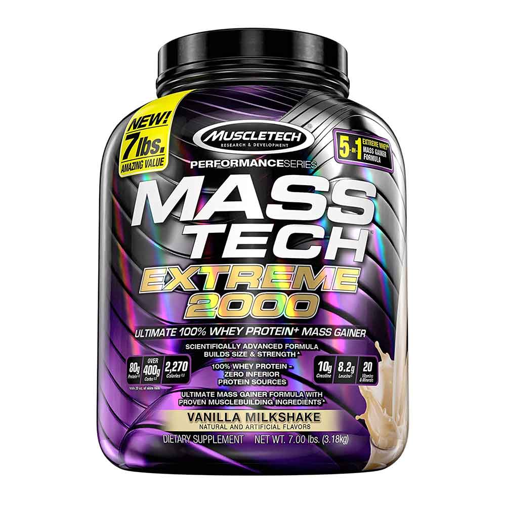 1 - MuscleTech Mass Tech Extreme 2000,  7 lb  Vanilla Milkshake 