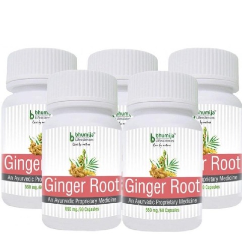 Bhumija Ginger Root - Pack of 5, 60 capsules Bhumija Ginger Root - Pack of 5, 60 capsules