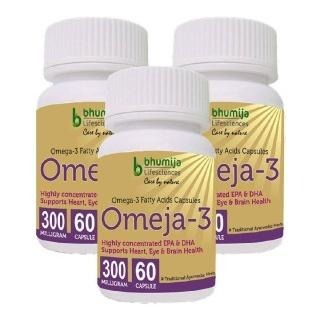 Bhumija Omeja 3 Fatty Acid (300 mg) - Pack of 3, 60 capsules Bhumija Omeja 3 Fatty Acid (300 mg) - Pack of 3, 60 capsules