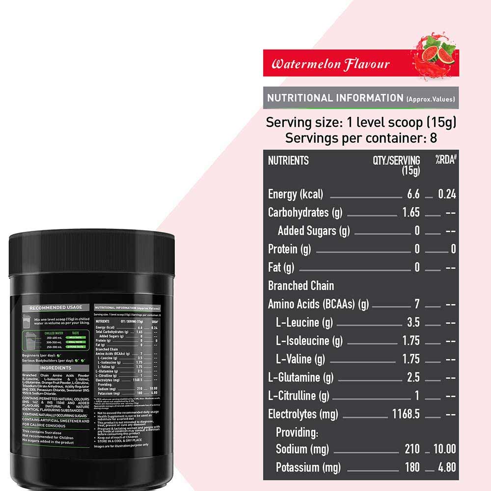 4 - MuscleBlaze BCAA Pro OP,  2 Piece(s)/Pack  16 Servings  (Two Flavour Pack)Watermelon & Green Apple 