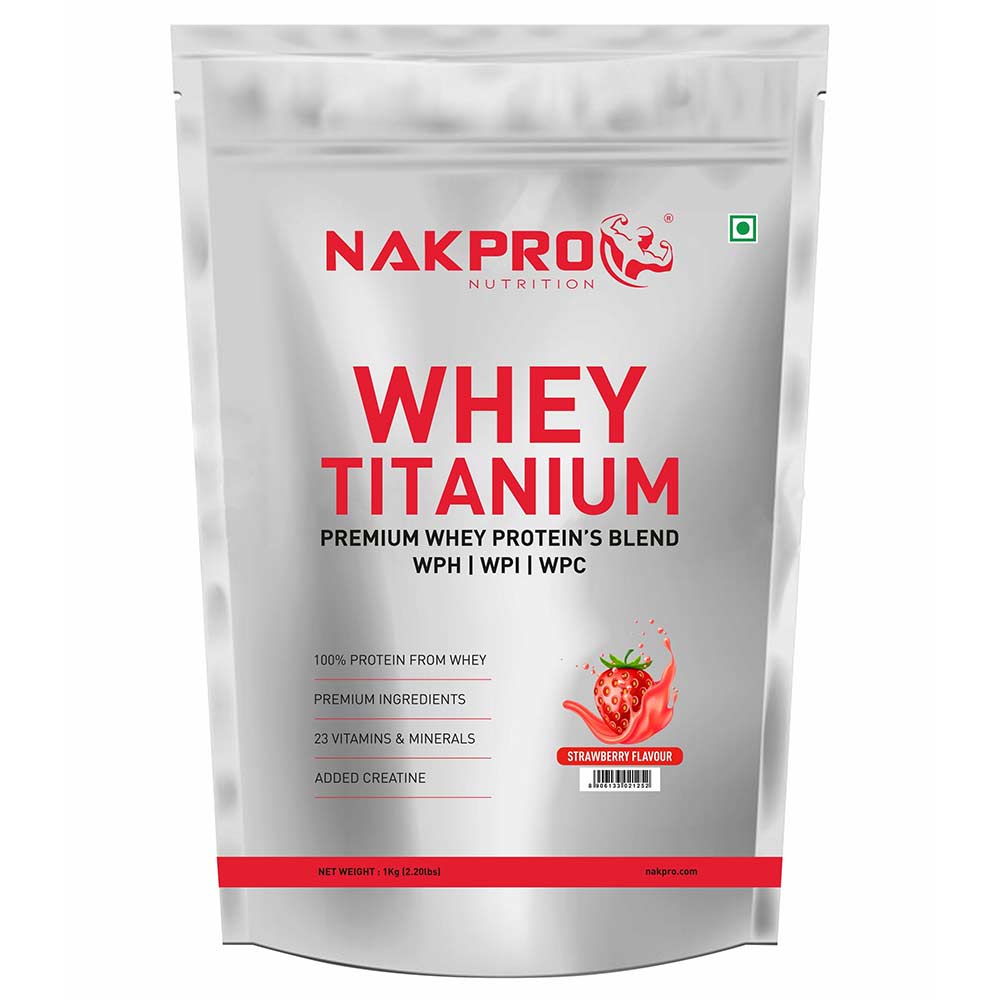 1 - Nakpro Whey Titanium,  2.2 lb  Strawberry 