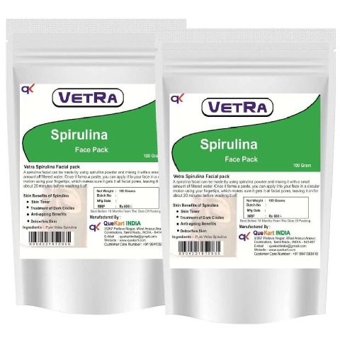 Vetra Spirulina Face Pack - Pack of 2 100 g for All Skin Types Vetra Spirulina Face Pack - Pack of 2 100 g for All Skin Types