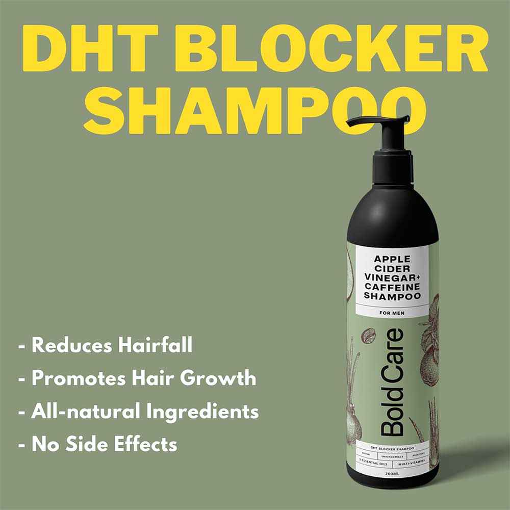 7 - Bold Care Apple Cider Vinegar + Caffeine Shampoo,  200 ml  DHT Blocker 