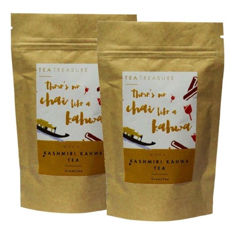 Tea Treasure Kashmiri Kahwa Green Tea - Pack of 2 50 g Unflavoured Tea Treasure Kashmiri Kahwa Green Tea - Pack of 2 50 g Unflavoured