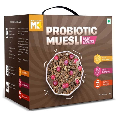 1 - MuscleBlaze Probiotic Muesli, 1 kg Choco Cranberry
