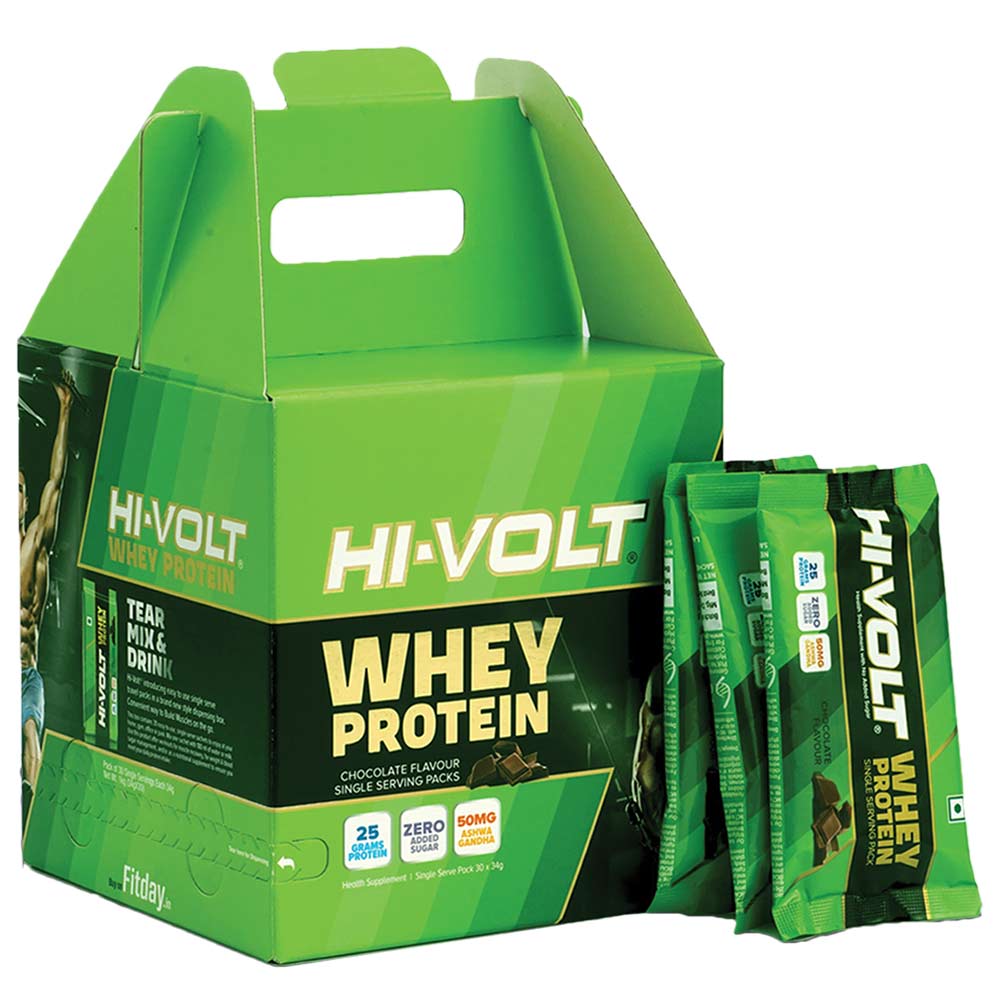 1 - Hi Volt Whey Protien,  2.25 lb  Chocolate 