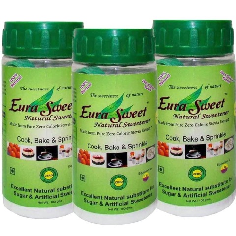 Euradite Nutrition EuraSweet Pure Stevia Extract, 0.1 kg - Pack of 3 Euradite Nutrition EuraSweet Pure Stevia Extract, 0.1 kg - Pack of 3