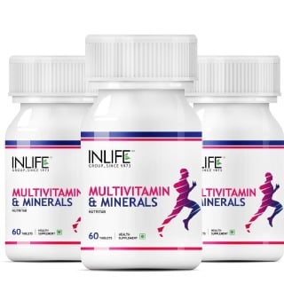INLIFE Multivitamin & Minerals (Pack of 3), Unflavoured 60 tablet(s)