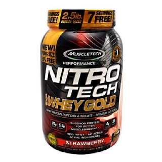 MuscleTech Nitro Tech Whey Gold Performance Series, 2.5 lb Strawberry