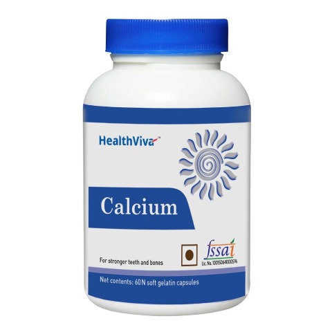 HealthViva Calcium (With Vitamin D3), Unflavoured 60 capsules HealthViva Calcium (With Vitamin D3), Unflavoured 60 capsules