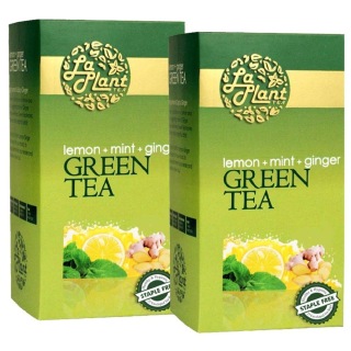 Laplant Green Tea, 25 Tea Bag(s) Lemon, Mint & Ginger (Pack of 2)